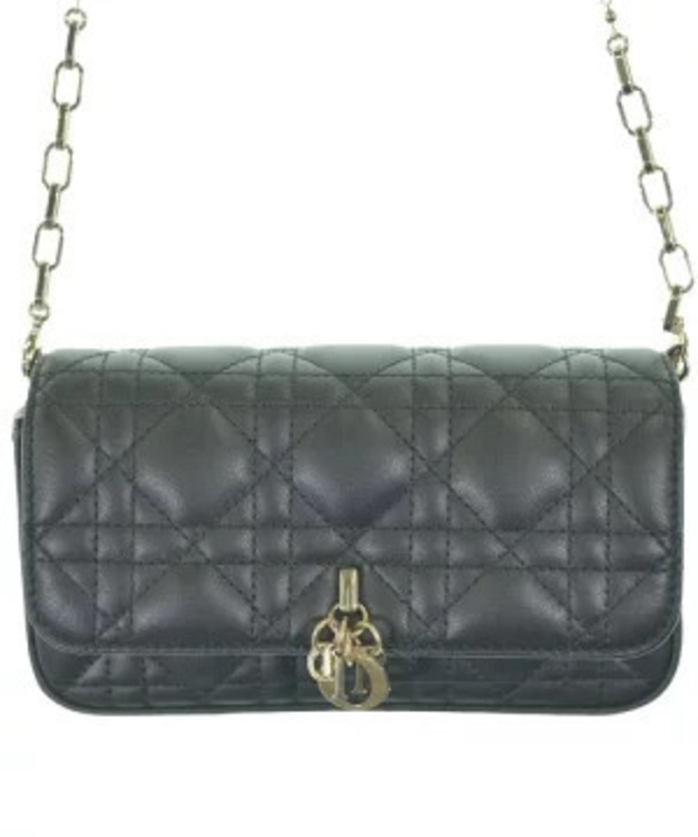 Christian Dior Lady Dior Cannage Lambskin Chain Shoulder Bag Black